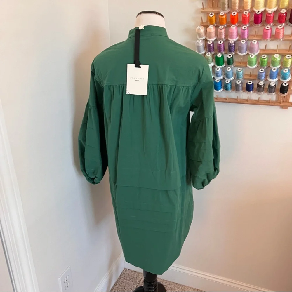 Tuckernuck Pomander Place Palm Green Cotton Tiered Dress - Picture 3 of 6